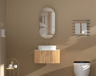 Navona Carysil Noble Oval Shaving Cabinet 450 x 900mm Walnut