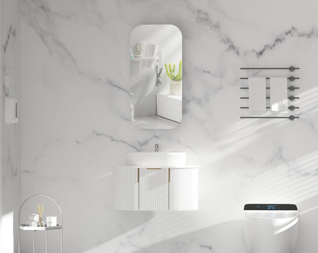 Navona Carysil Earls Squircle Shaving Cabinet 450 x 900mm Matte White