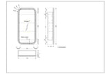 Navona Carysil Earls Squircle LED Shaving Cabinet 450 x 900mm technical drawing