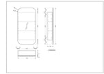 Navona Carysil Earls Squircle Shaving Cabinet 450 x 900mm technical drawing