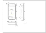 Navona Carysil Earls Squircle LED Shaving Cabinet 450 x 900mm technical drawing