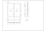 Navona Carysil Grand Rounded Rectangle Shaving Cabinet 750 x 800mm technical drawing