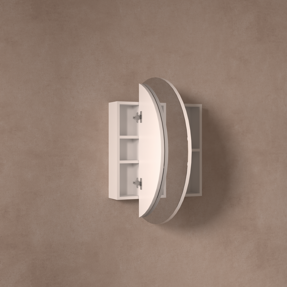 Navona Carysil Orbit Round Shaving Cabinet 800 x 800mm Matte White