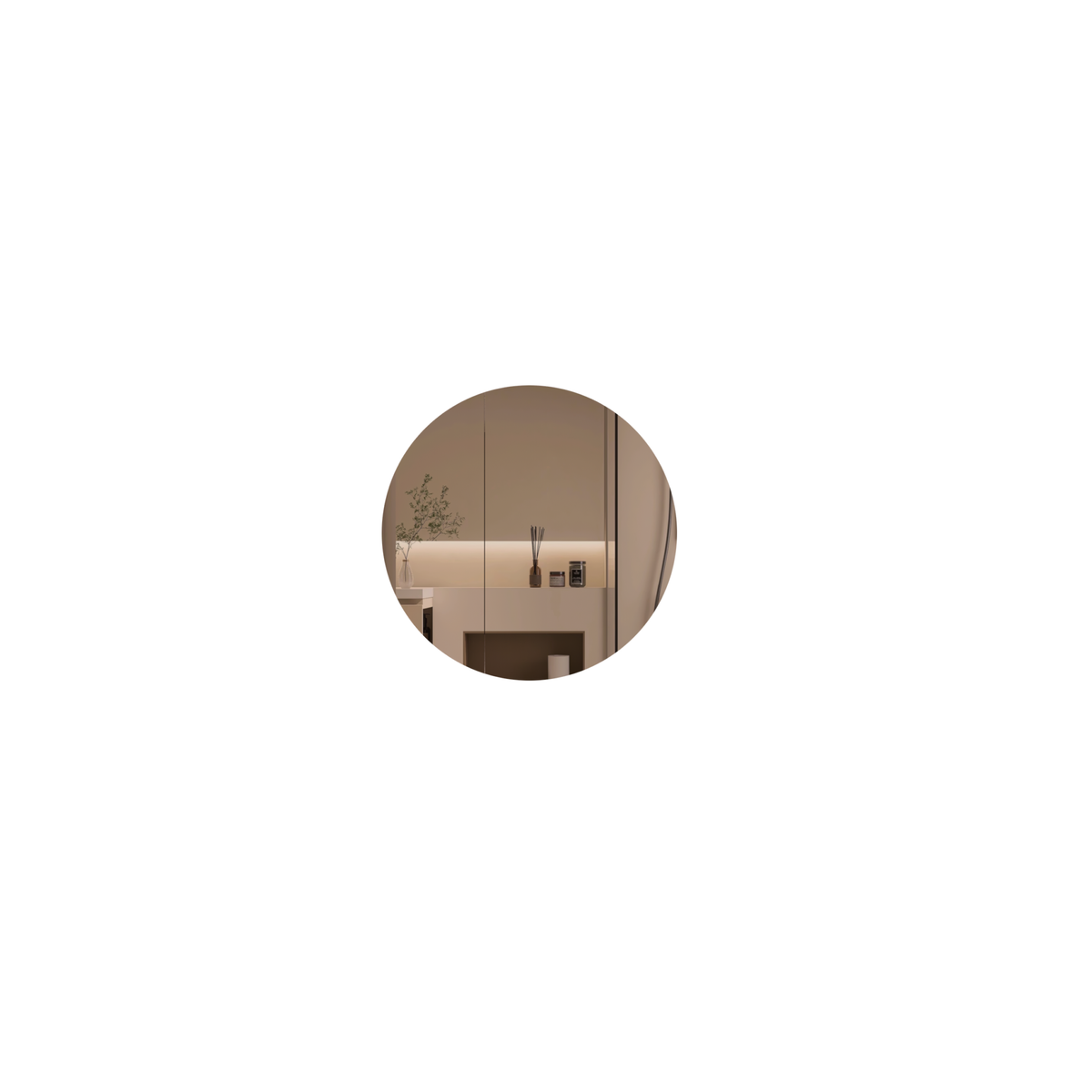 Navona Carysil Orbit Round Shaving Cabinet 800 x 800mm Walnut