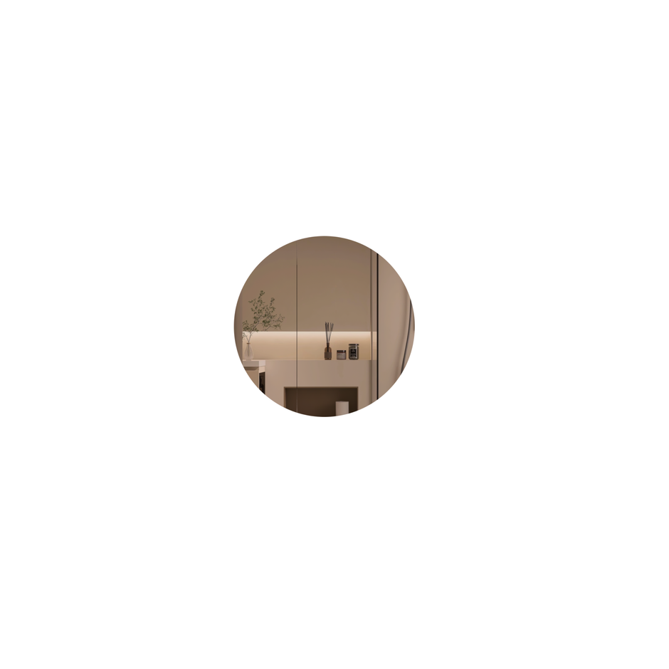 Navona Carysil Orbit Round Shaving Cabinet 800 x 800mm Walnut