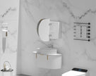 Navona Carysil Mystic Oval Shaving Cabinet 900 x 600mm Matte White