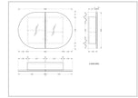 Navona Carysil Mystic Oval Shaving Cabinet 900 x 600mm technical drawing