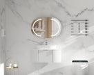 Navona Carysil Mystic Oval LED Shaving Cabinet 900 x 600mm Matte White
