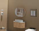 Navona Carysil Mystic Oval Shaving Cabinet 900 x 600mm Walnut