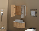 Navona Carysil Grand Rounded Rectangle Shaving Cabinet 900 x 800mm Walnut
