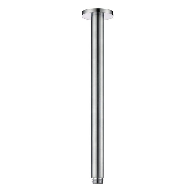 Round Ceiling Shower Arm - brushed-chrome