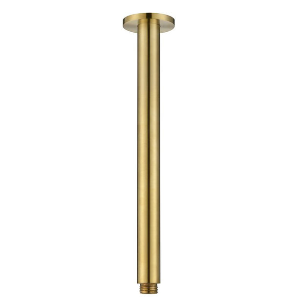 Round Ceiling Shower Arm - brushed-bronze