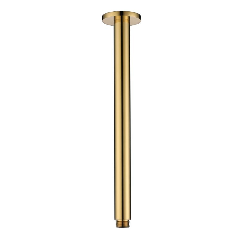 Round Ceiling Shower Arm - polished-brass