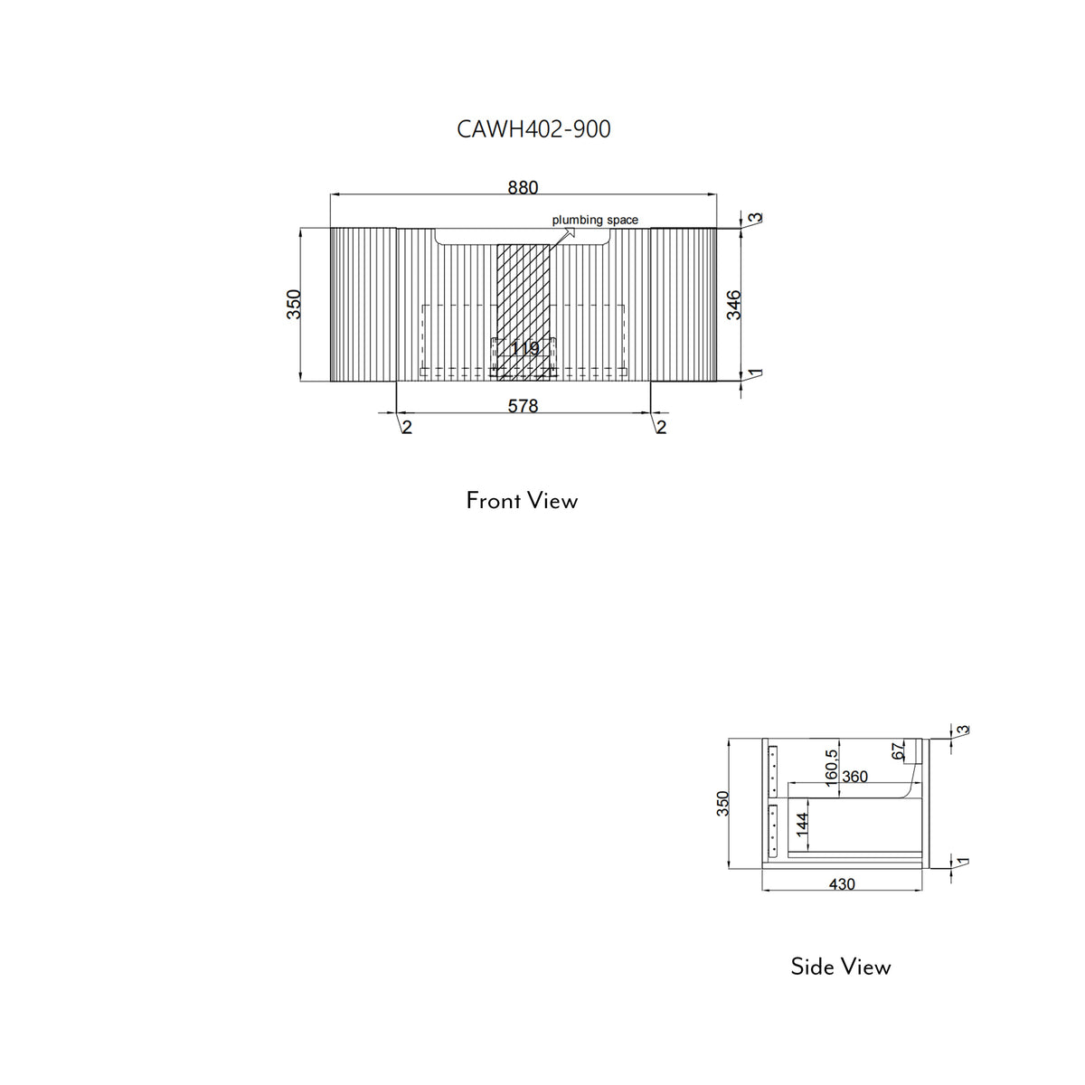 Petra Mark II Wall Hung 900mm