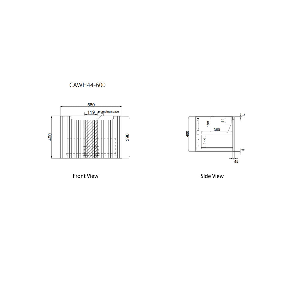 Calder Wall Hung 600mm