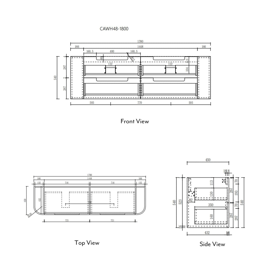 Briony Wall Hung 1800mm