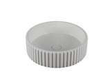 Navona Carysil Fluted Above Counter Concrete Basin 400 x 400 x 120mm Matte White