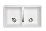 Navona CG2B 3322 Double Bowl Granite Sink 824 x 481 x 241mm Snova White