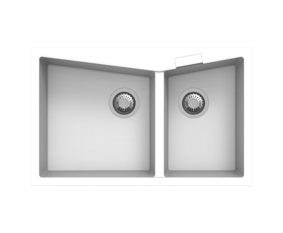 Navona CGDB3220 Double Bowl Granite Sink 800 x 500 x 220mm Snova White