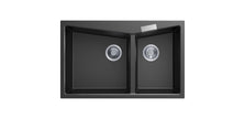 Navona CGDB3220 Double Bowl Granite Sink 800 x 500 x 220mm Deep Black