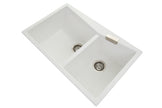 Navona CGDB3220 Double Bowl Granite Sink 800 x 500 x 220mm Snova White
