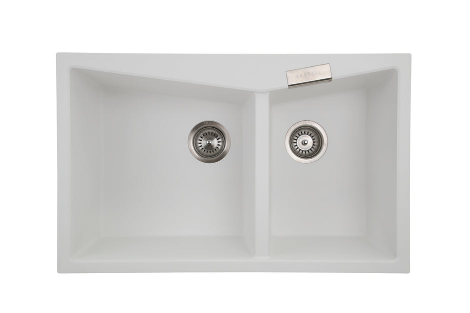 Navona CGDB3220 Double Bowl Granite Sink 800 x 500 x 220mm Snova White