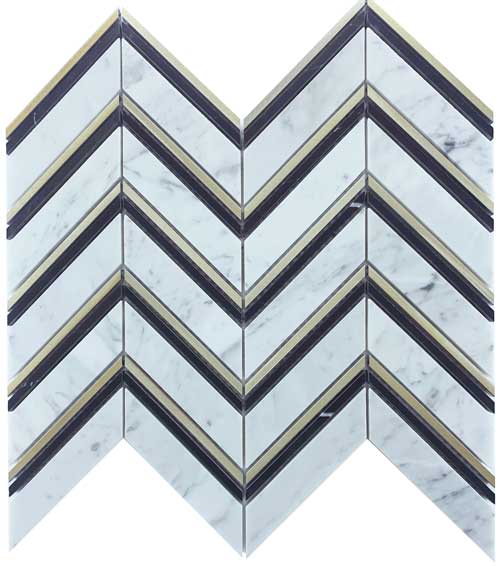 CARRARA + NERO + GOLD HONED