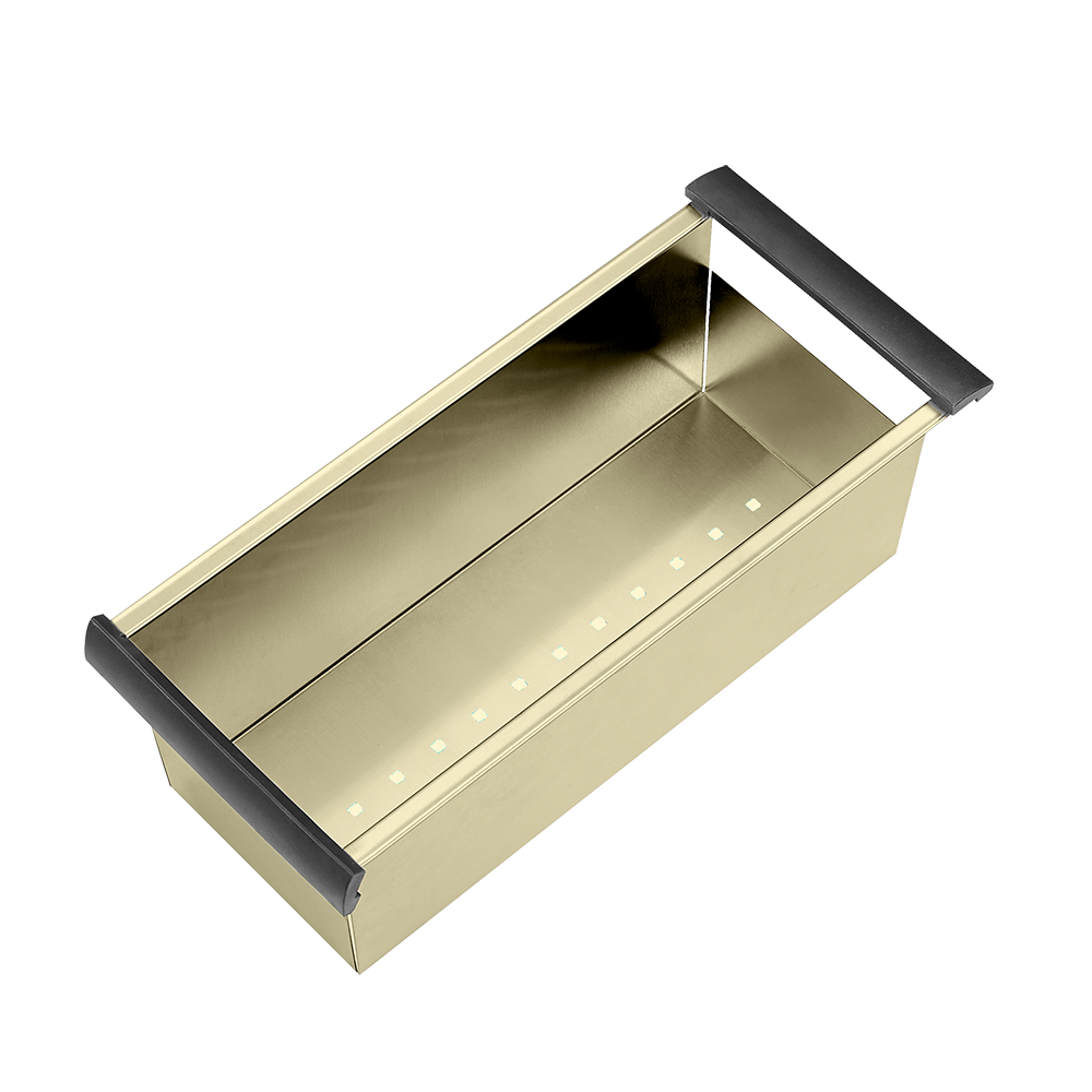 Atlas Handmade Single Bowl Kitchen Sink in Brushed Gold 550 x 450 x 250mm