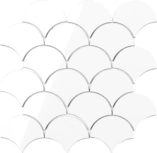 Polar Space White Scallop Ceramic Mosaic tile