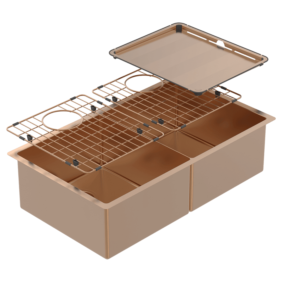 Piazza Double Square Bowl Artisan Copper