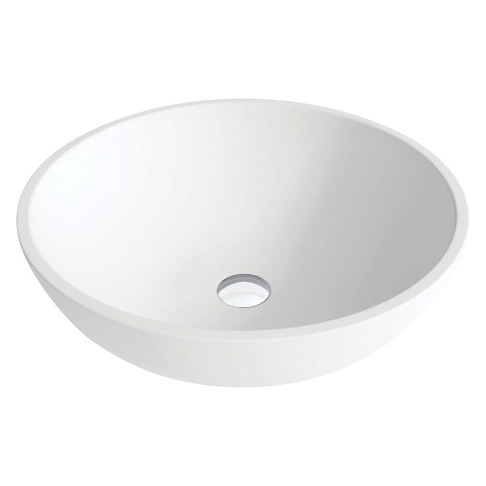 Lexy Solid Surface Above Counter Basin, Matte White in Matte White