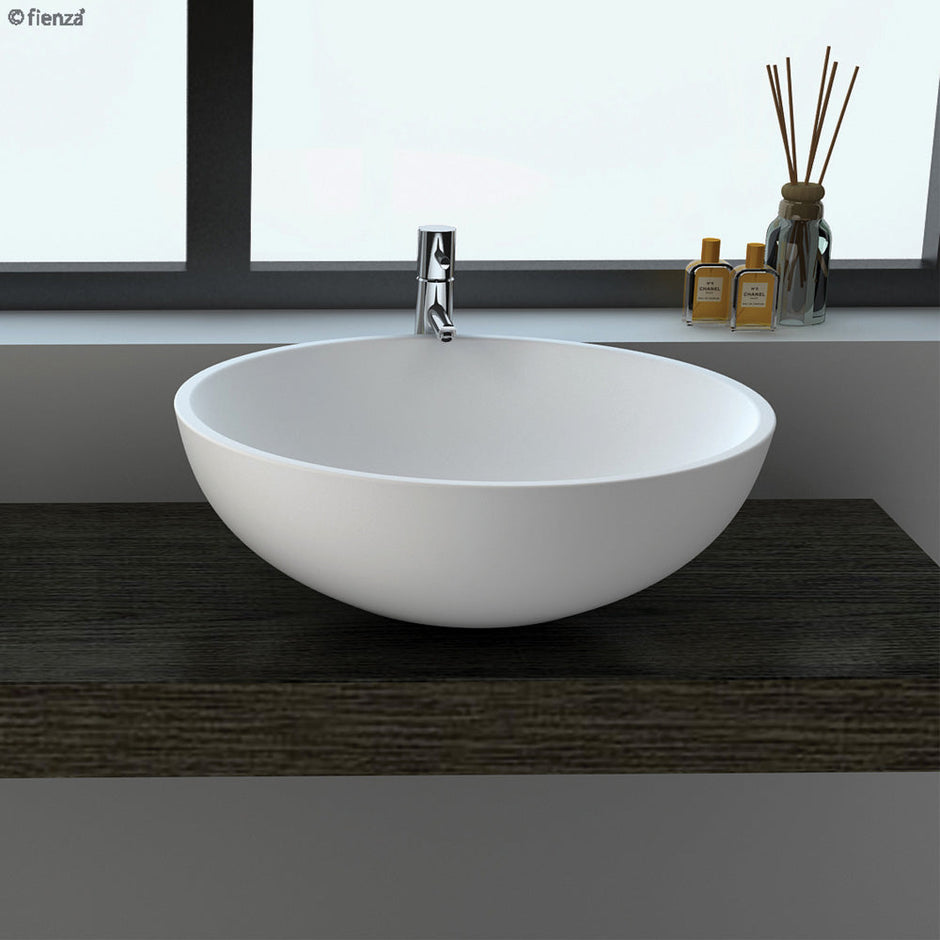 Lexy Solid Surface Above Counter Basin, Matte White