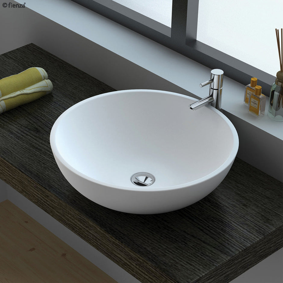 Lexy Solid Surface Above Counter Basin, Matte White