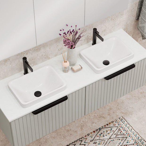 Fienza Kados Solid Surface Semi-Inset Basin, Matte White