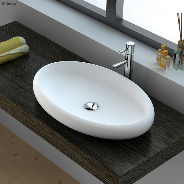 Antonia Solid Surface Above Counter Basin, Matte White
