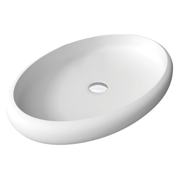 Antonia Solid Surface Above Counter Basin, Matte White in Matte White