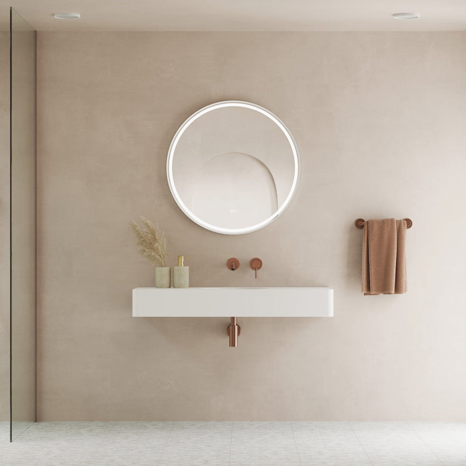 Encanto 1000 Solid Surface Wall Basin, Matte White