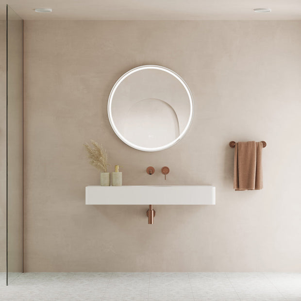 Encanto 1000 Solid Surface Wall Basin, Matte White