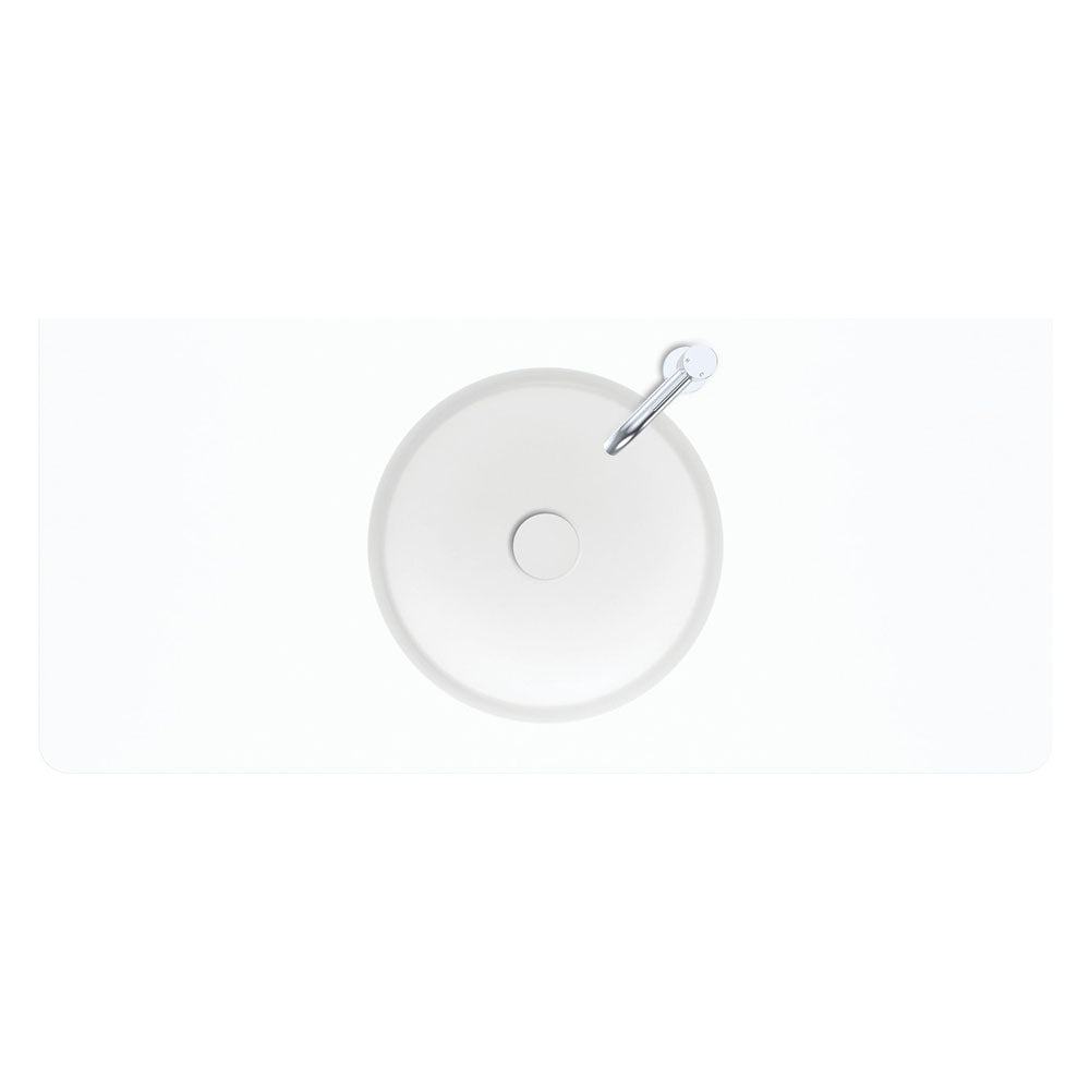 Encanto 1000 Solid Surface Wall Basin, Matte White