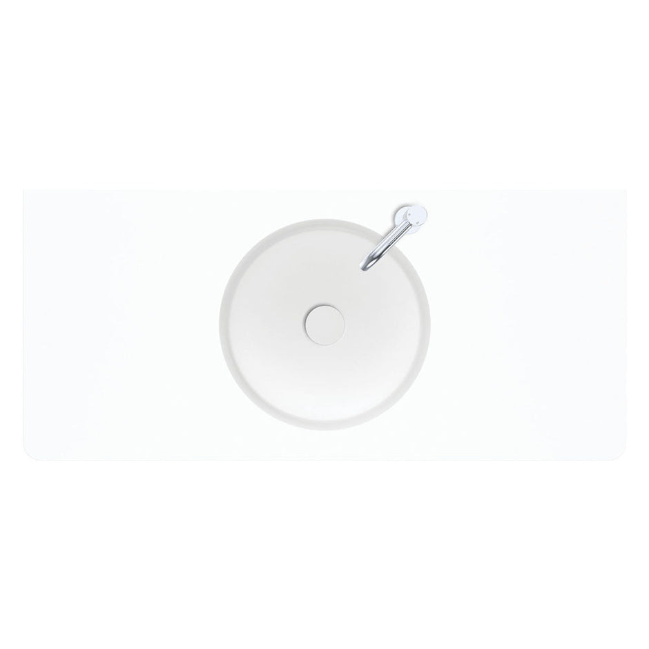 Encanto 1000 Solid Surface Wall Basin, Matte White