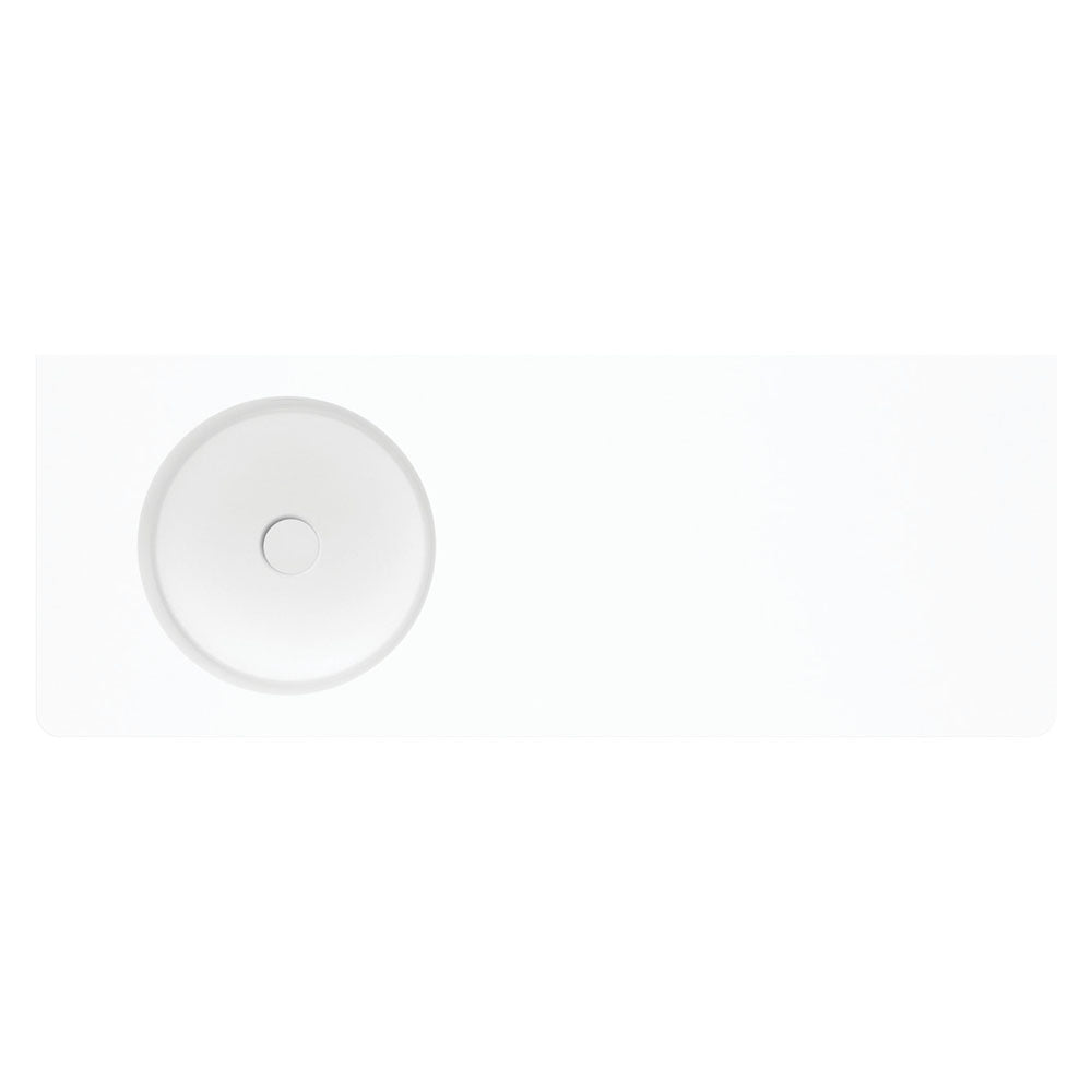 Encanto 1200 Solid Surface Wall Basin, Left-Hand Bowl, Matte White