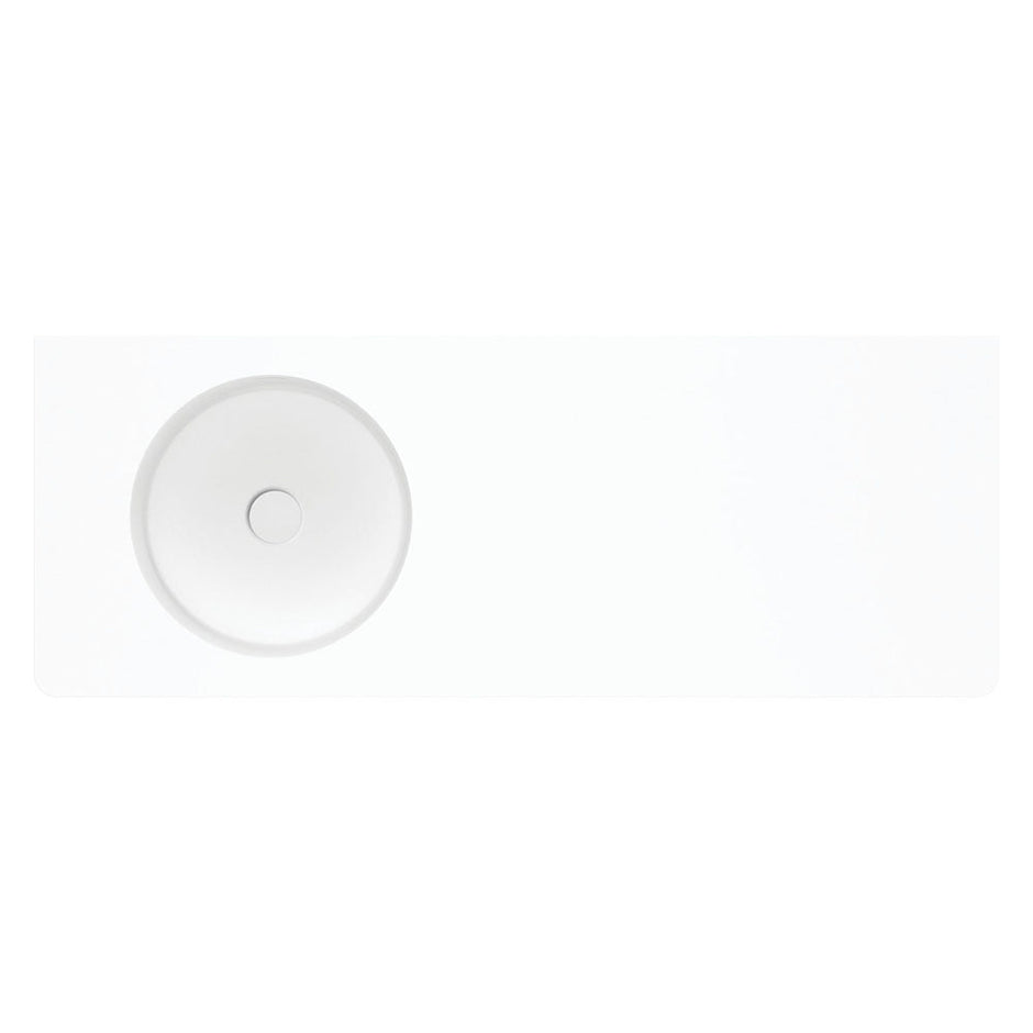 Encanto 1200 Solid Surface Wall Basin, Left-Hand Bowl, Matte White