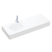 Encanto 1200 Solid Surface Wall Basin, Left-Hand Bowl, Matte White in Matte White