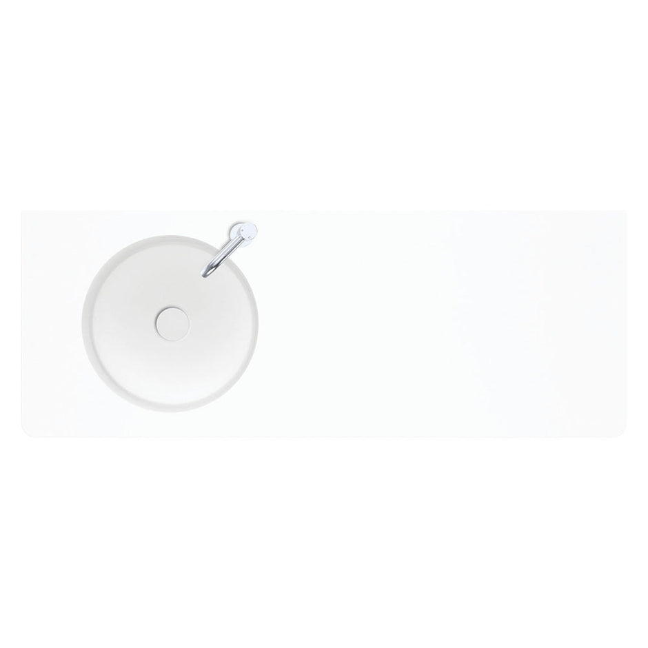 Encanto 1200 Solid Surface Wall Basin, Left-Hand Bowl, Matte White