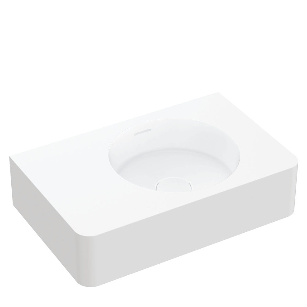 Encanto 470 Solid Surface Wall Basin, Matte White in Matte White
