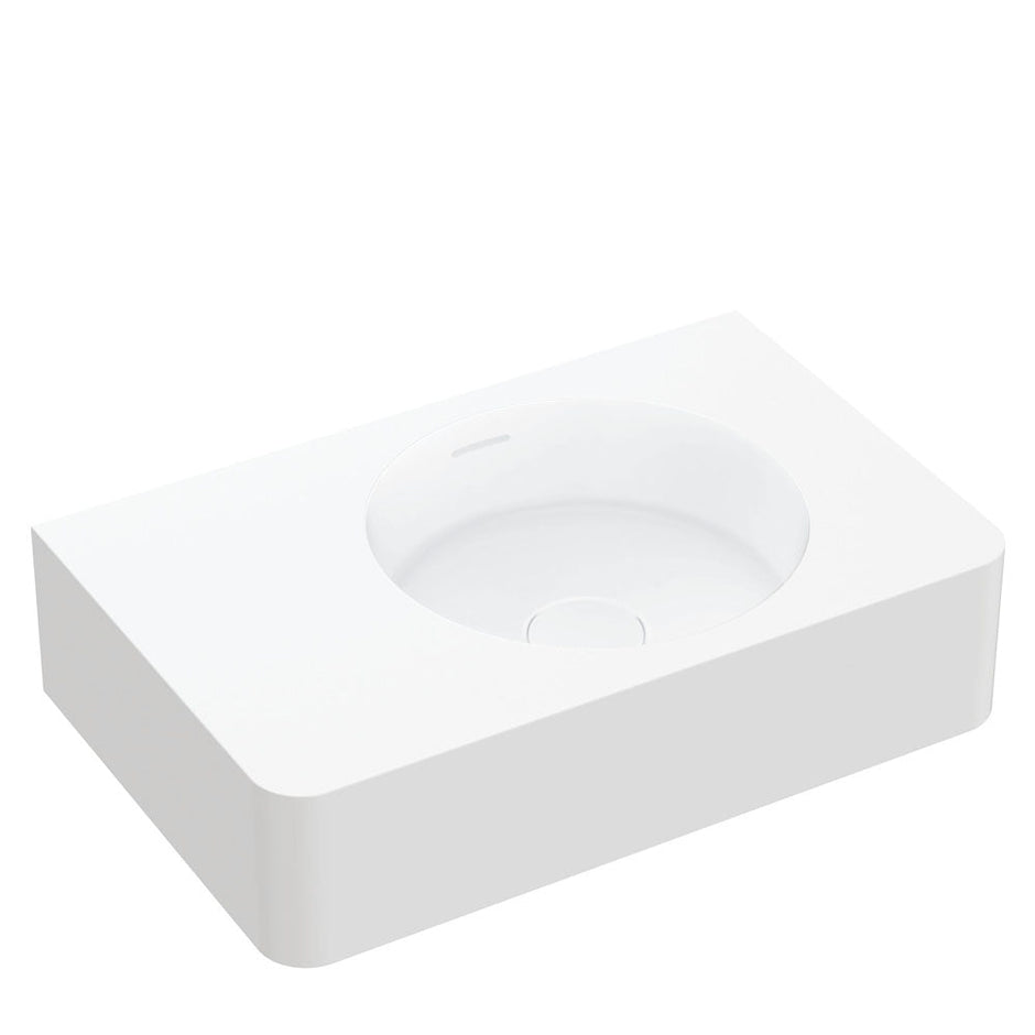 Encanto 470 Solid Surface Wall Basin, Matte White in Matte White