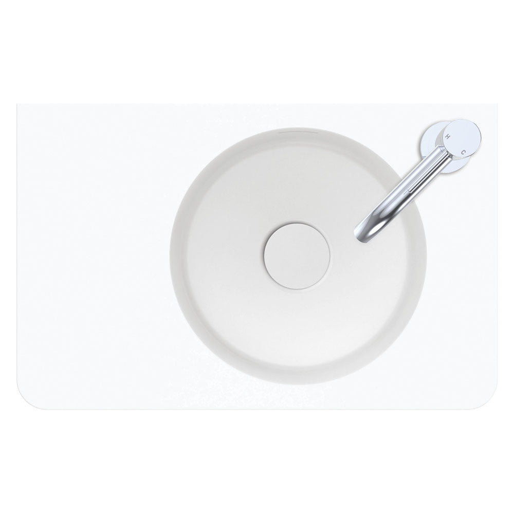 Encanto 470 Solid Surface Wall Basin, Matte White