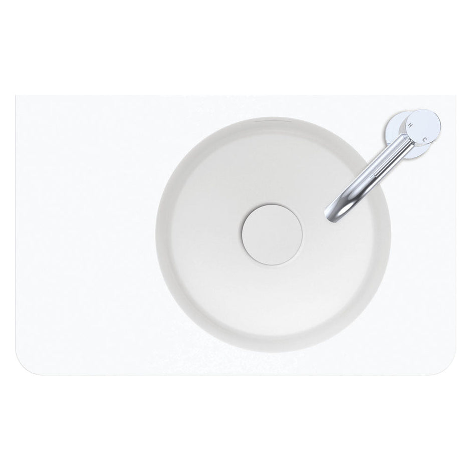 Encanto 470 Solid Surface Wall Basin, Matte White