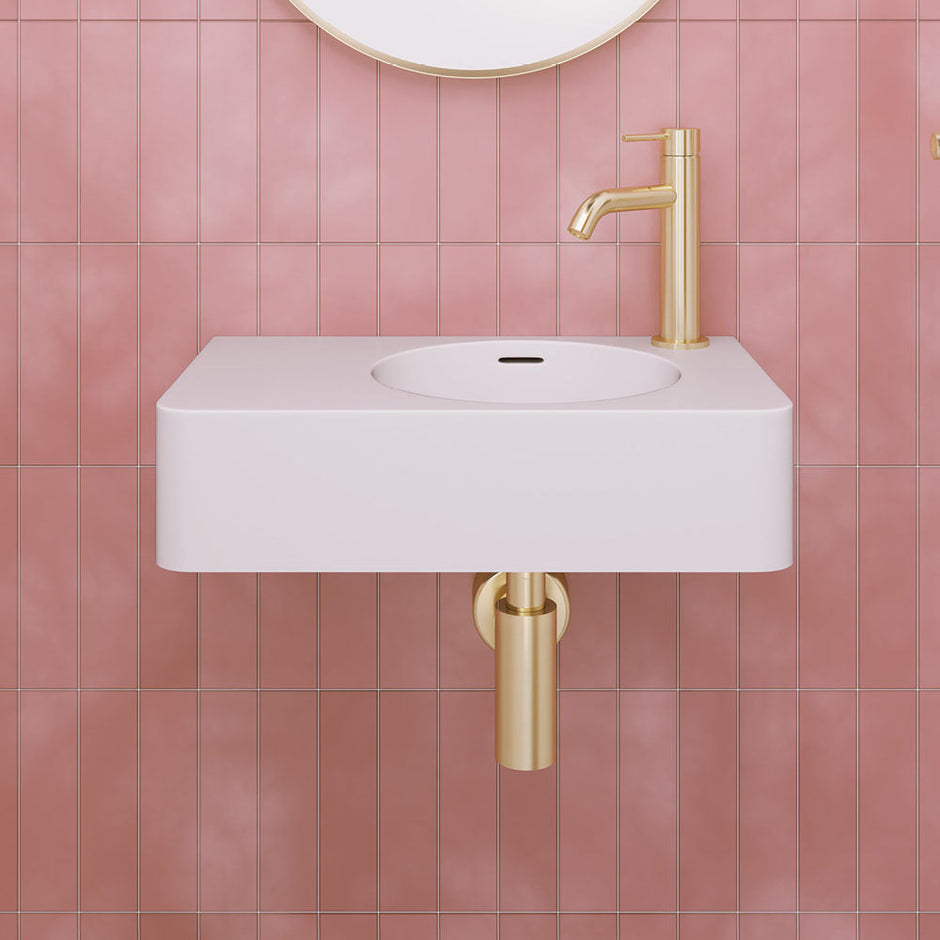 Encanto 470 Solid Surface Wall Basin, Matte White