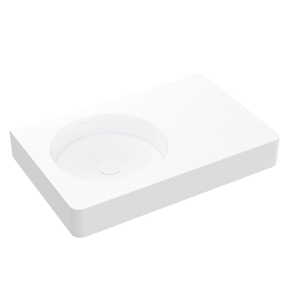 Fienza Encanto 700 Solid Surface Wall Basin, Matte White wall hung vanity